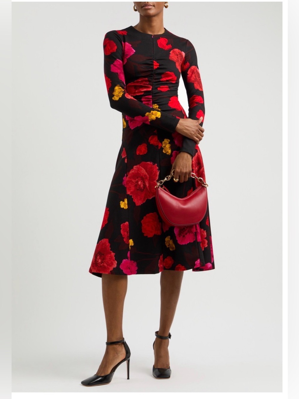 Erdem Floral gathered midi dress
